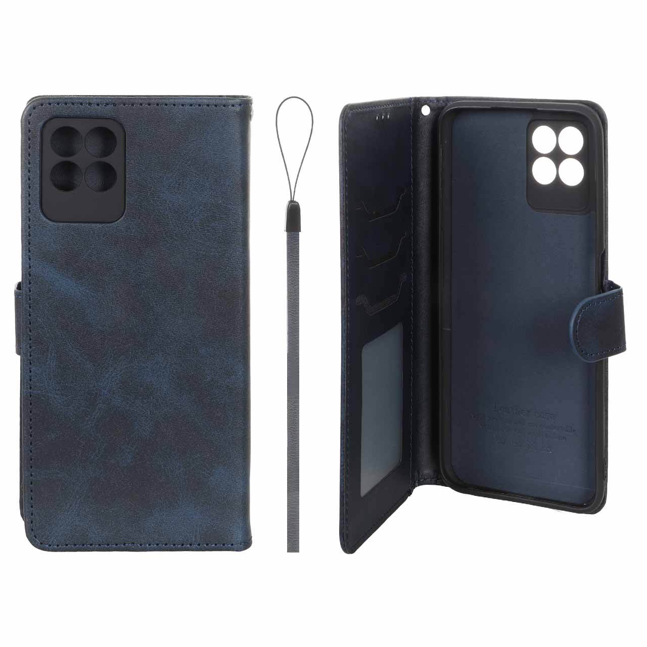 کیف موبایل مگنتی درجه یک داخل خز MNC Plus مدل Realme Narzo 50 - سرمه ای