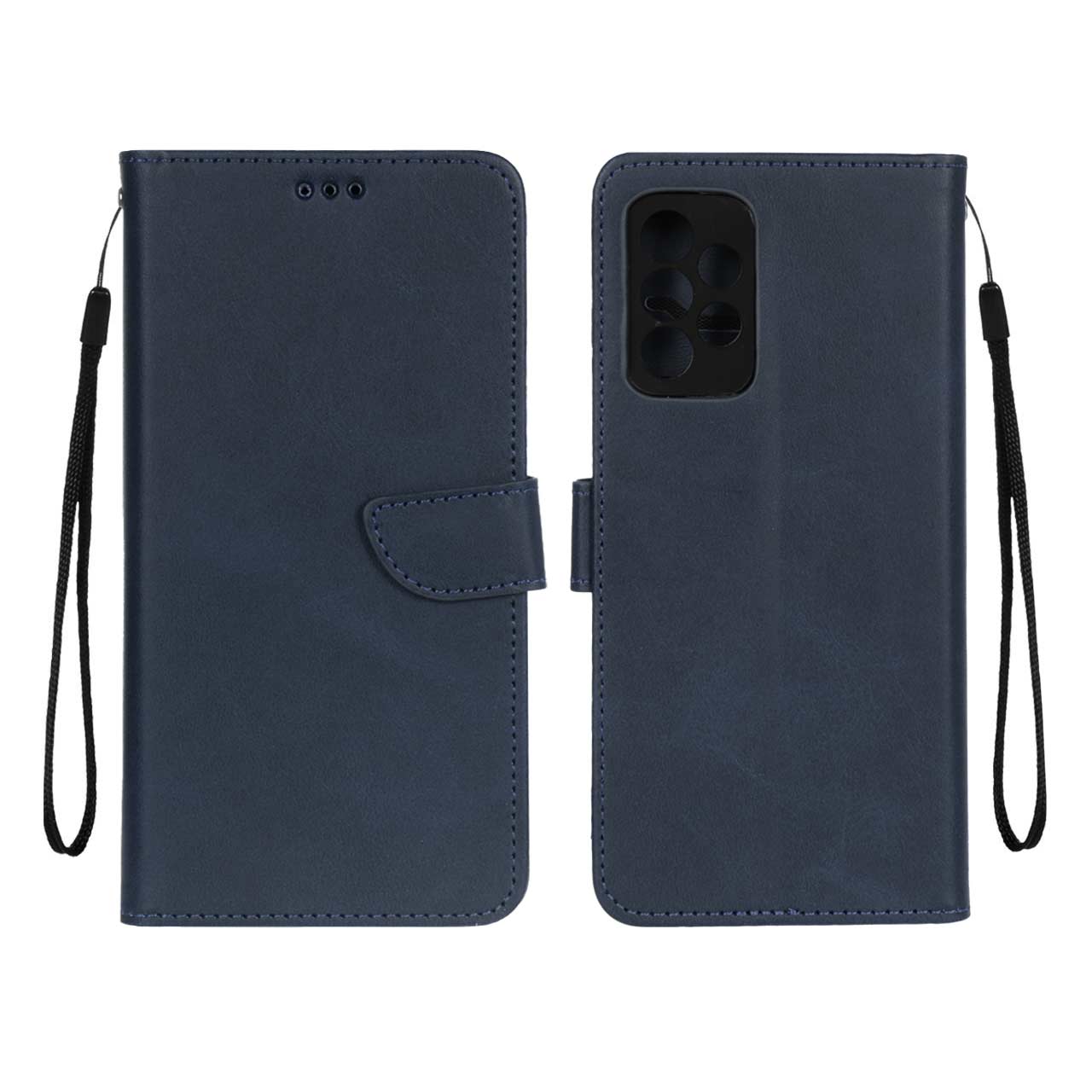 کیف چرمی موبایل مگنتی محافظ لنزدار Samsung Galaxy A52 / A52s - سرمه ای