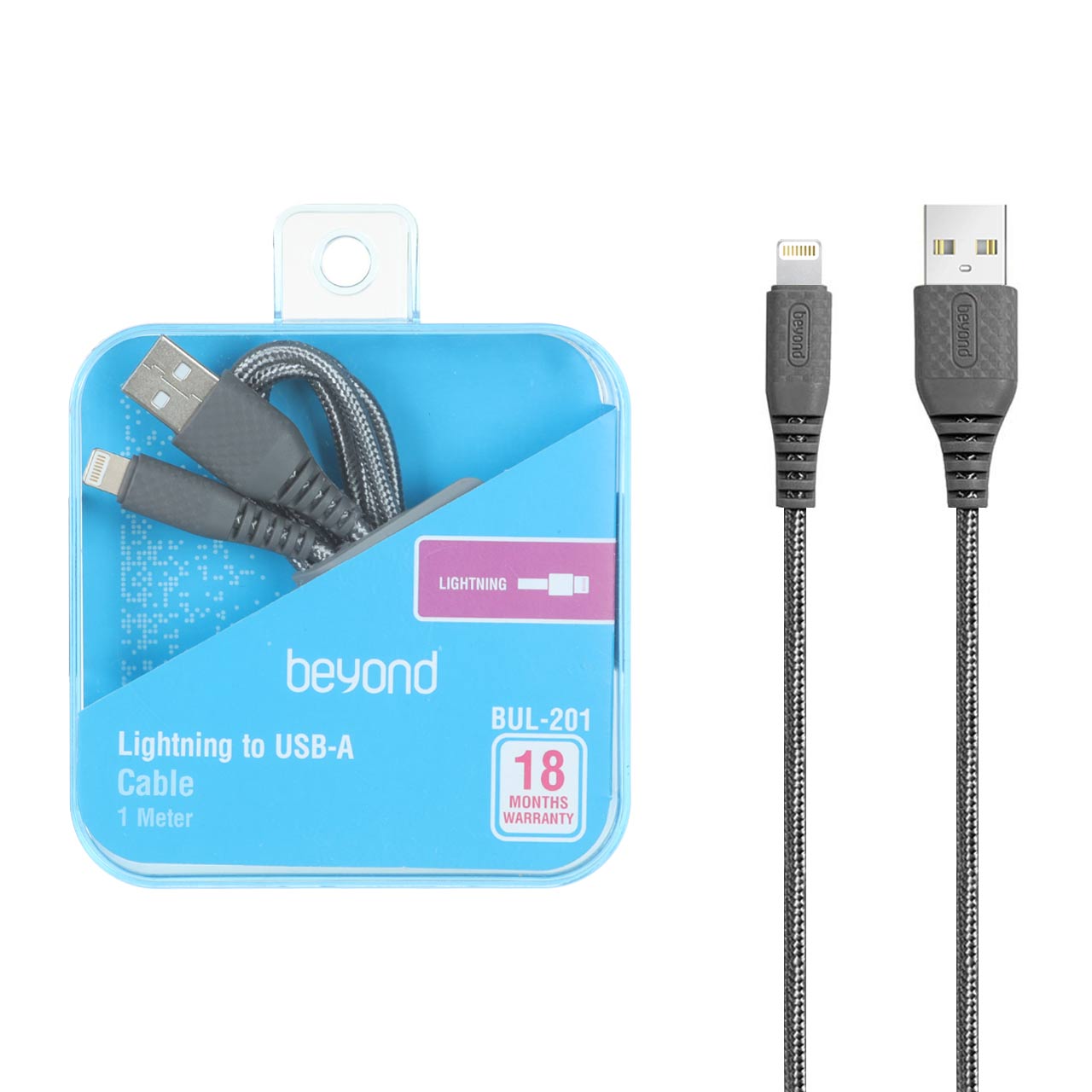 کابل شارژ آیفون beyond مدل BUL-201 - طوسی