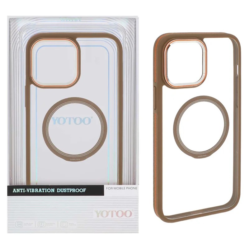 قاب اورجینال Yotoo شفاف MagSafe لنز فلزی Apple iPhone 13 Pro Max - صحرایی (پک دار) - NTC