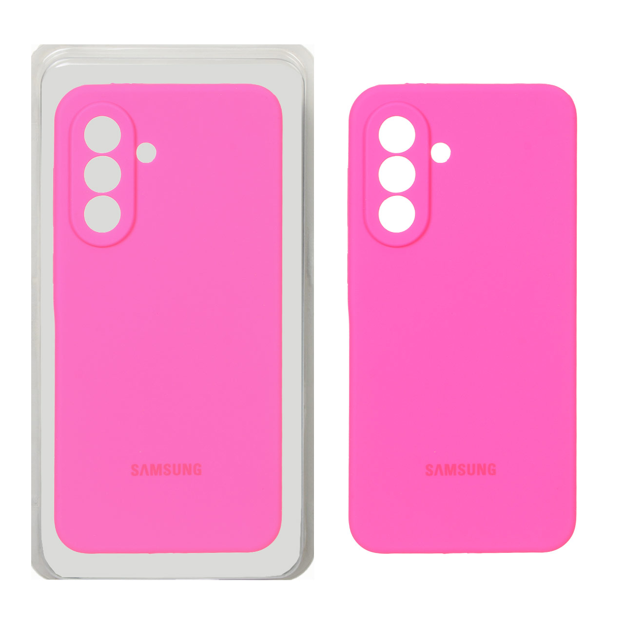 قاب سیلیکونی پاک کنی محافظ لنزدار اورجینال Samsung Galaxy A37 - صورتی فانتزی (پک اصلی)