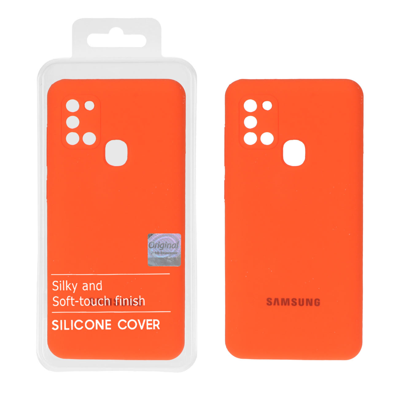 قاب سیلیکونی پاک کنی اورجینال Master Quality مدل Samsung Galaxy A21s - نارنجی (پک دار)