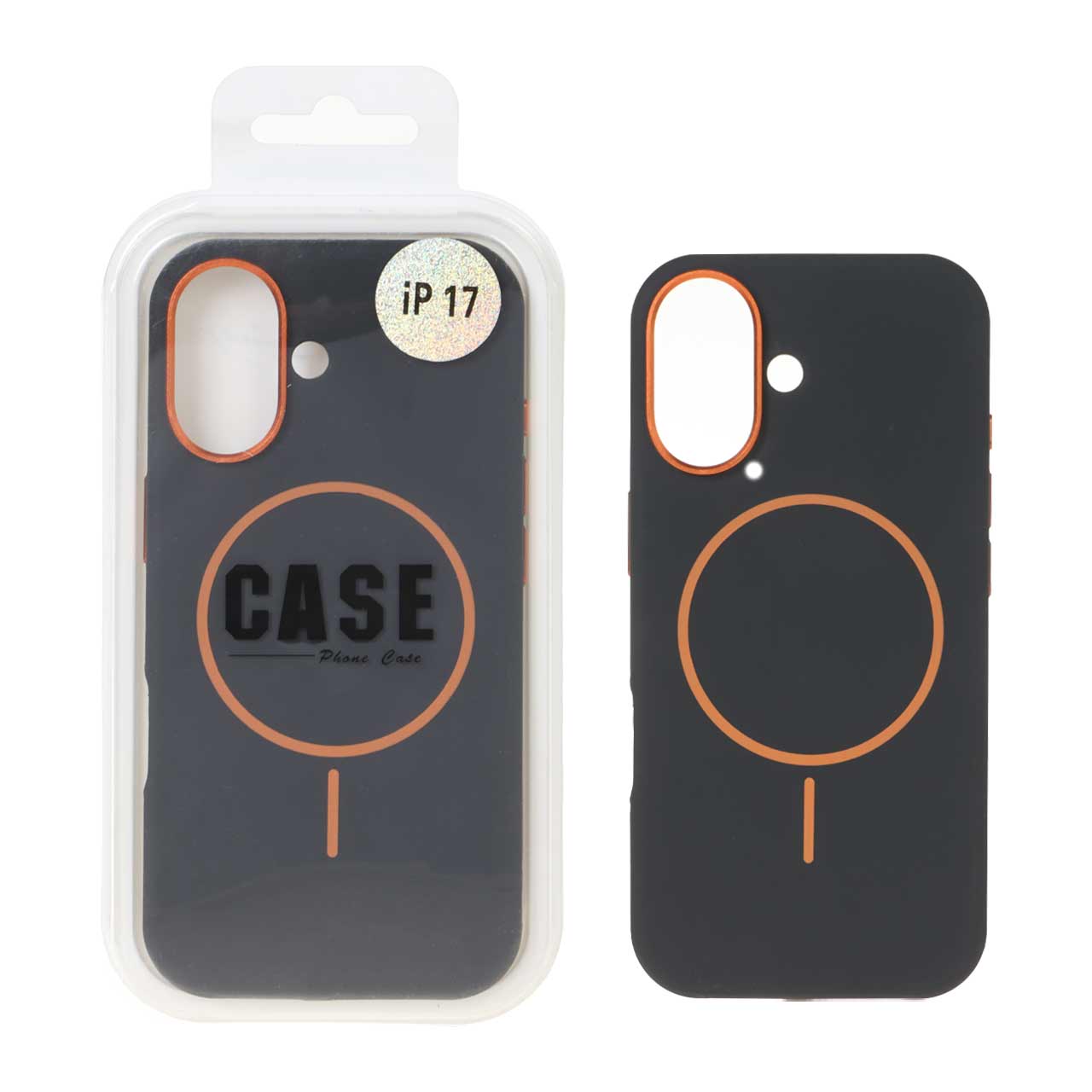 قاب سیلیکونی پاک کنی اورجینال درجه یک MagSafe لنز فلزی Apple iPhone 17 - مشکی (پک دار) - MPS