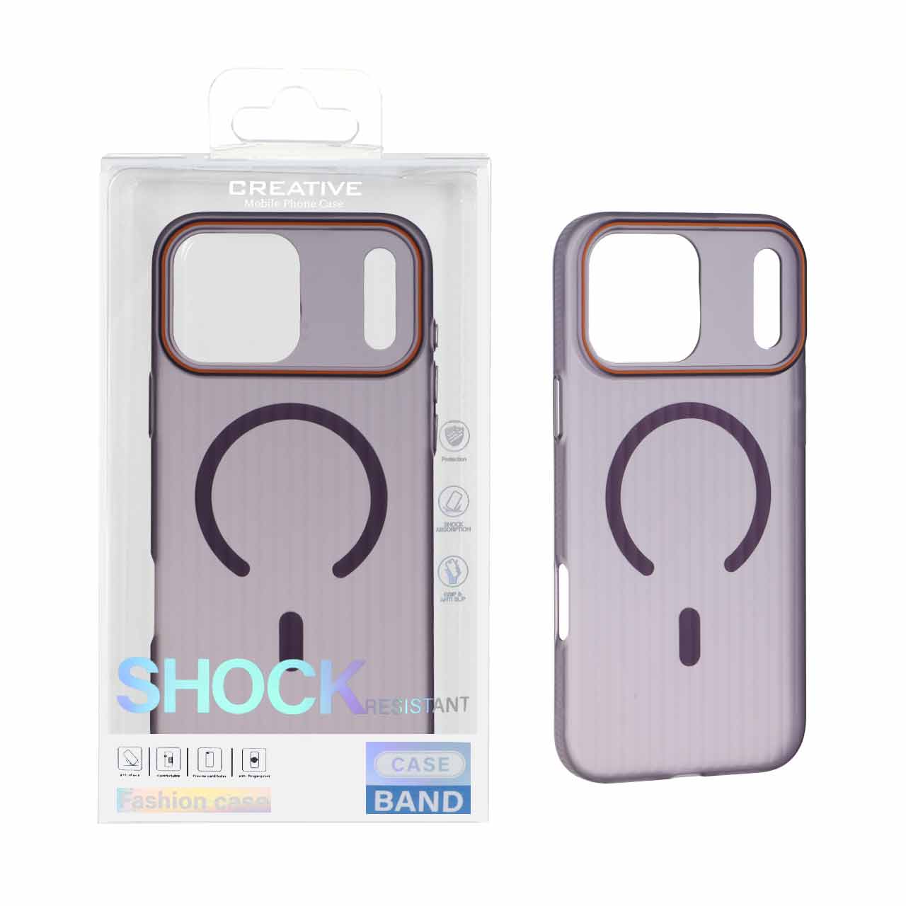 قاب اورجینال کرکره ای مات Magsafe مدل Apple iPhone 17 Pro Max - بنفش (پک دار)