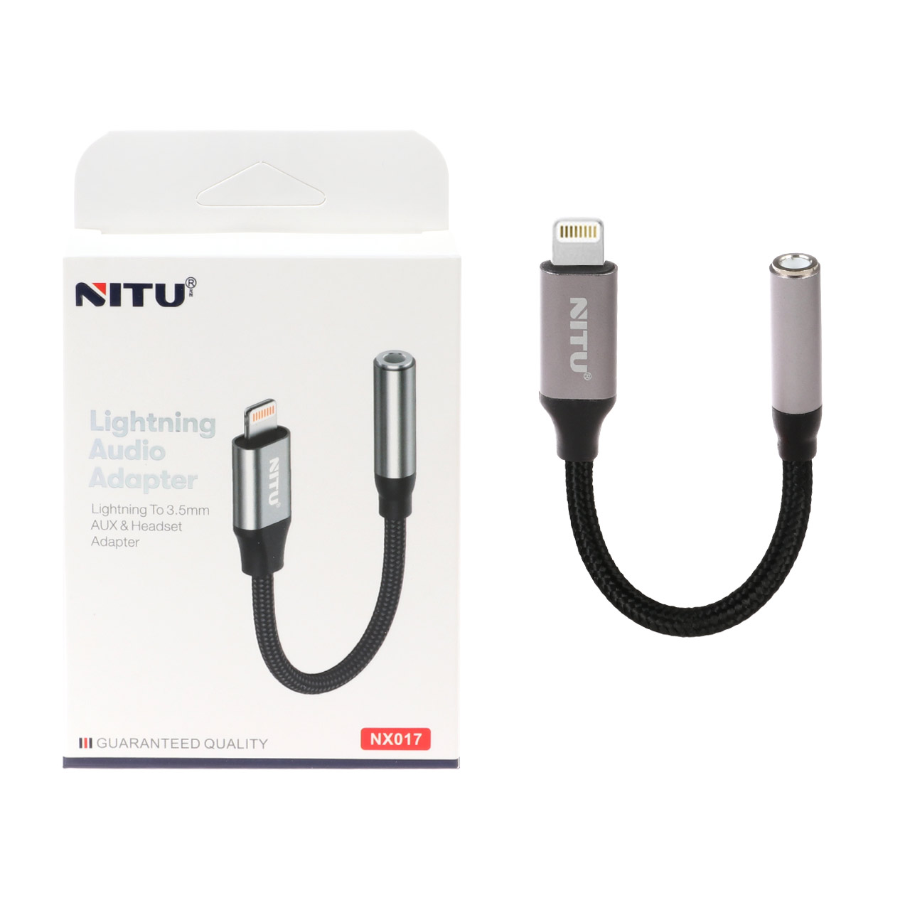 تبدیل Lightning به جک 3.5 میلی متری NITU مدل NX017 - نقره ای (گارانتی 18 ماه تعویض نیکان همراه)
