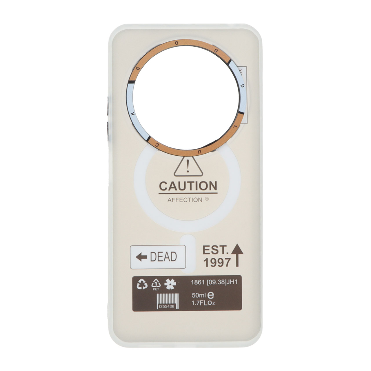 قاب Caution دور مات طرح مگ سیف Xiaomi Redmi 14C / Redmi A4 / Poco C75 - طوسی