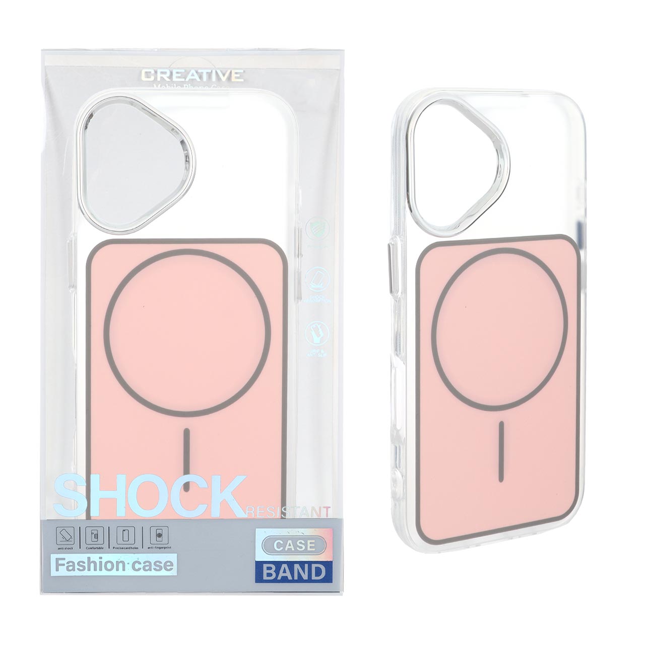 قاب اورجینال Unique Case مات رنگی MagSafe لنز کروم Apple iPhone 17 - صورتی (پک دار)