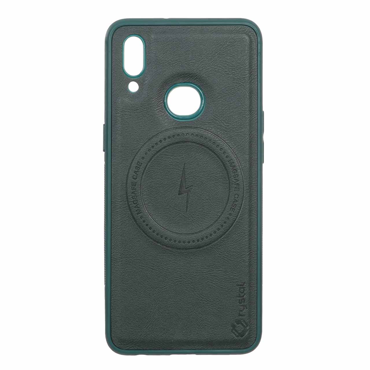 قاب Crystal طرح چرم MagSafe مدل Samsung Galaxy A10s - سبز