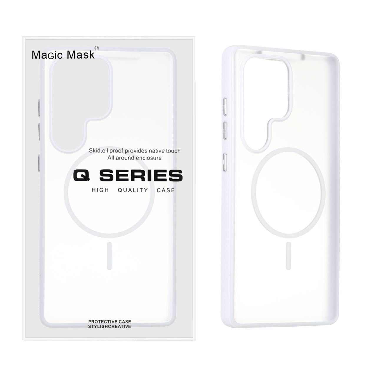 قاب Defender Shield پشت سخت Magsafe مدل Samsung Galaxy S25 Ultra - سفید (پک دار)
