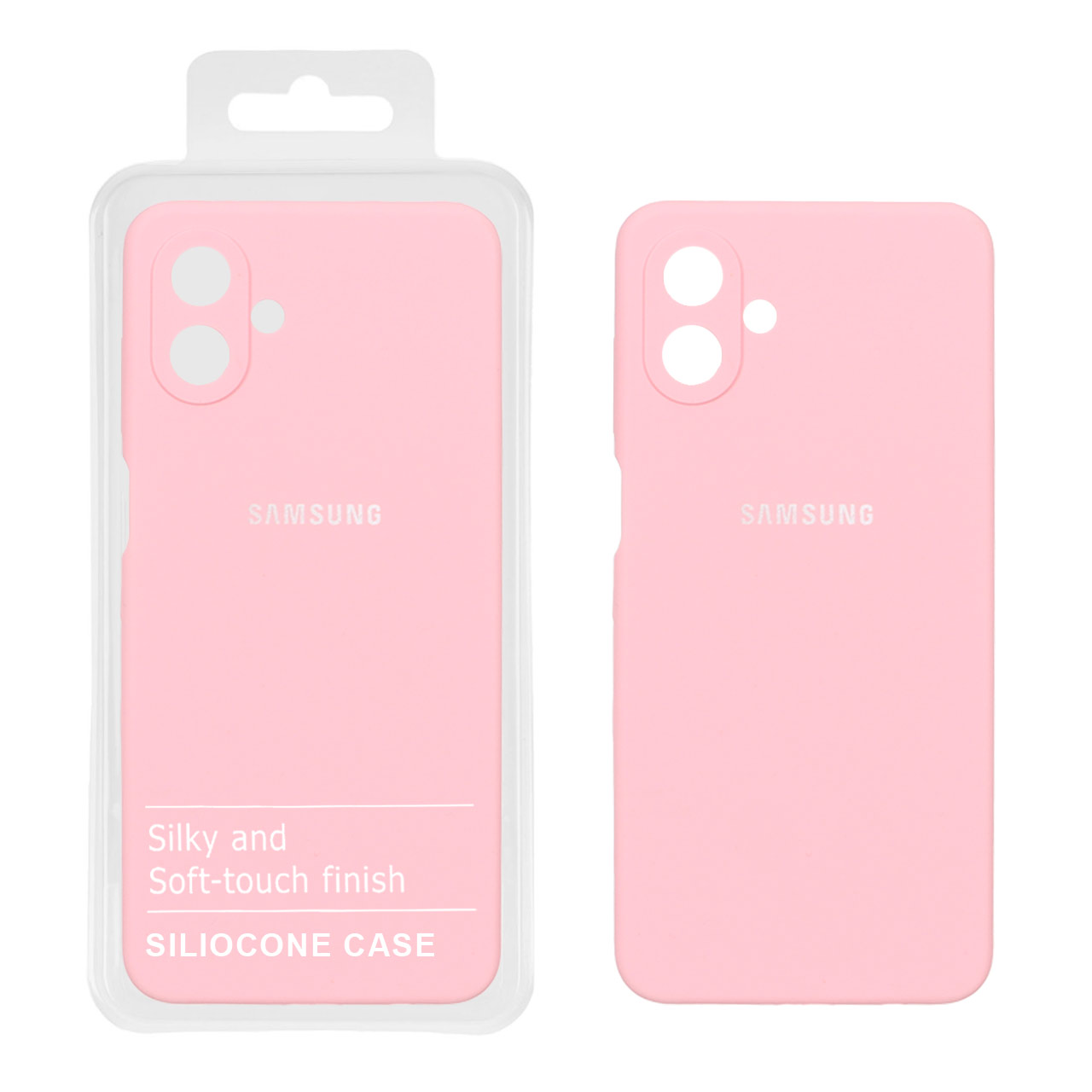 قاب سیلیکونی پاک کنی اورجینال درجه یک Samsung Galaxy A07 - صورتی (پک دار)