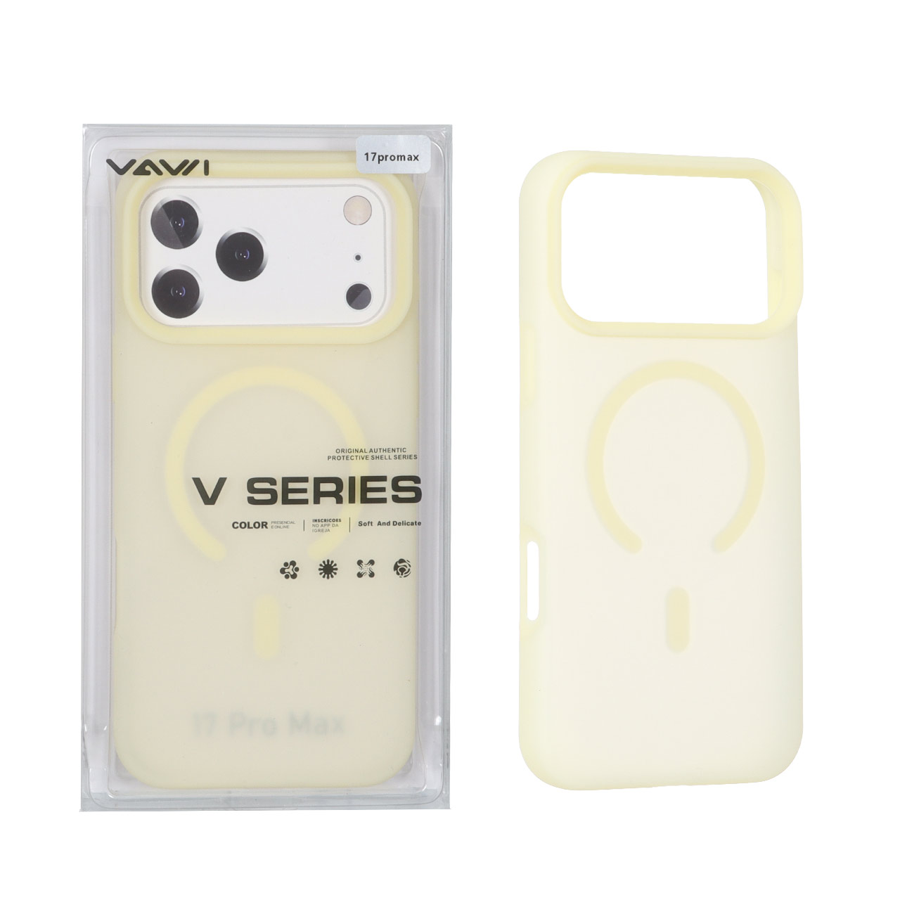 قاب اورجینال VAWI سیلیکونی پاستیلی MagSafe مدل Apple iPhone 17 Pro Max - لیمویی (پک دار)