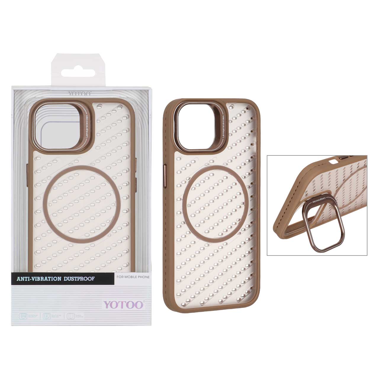 قاب اورجینال Yotoo مات MagSafe استندشو Apple iPhone 13 / iPhone 14 - صحرایی (پک دار) - NTC