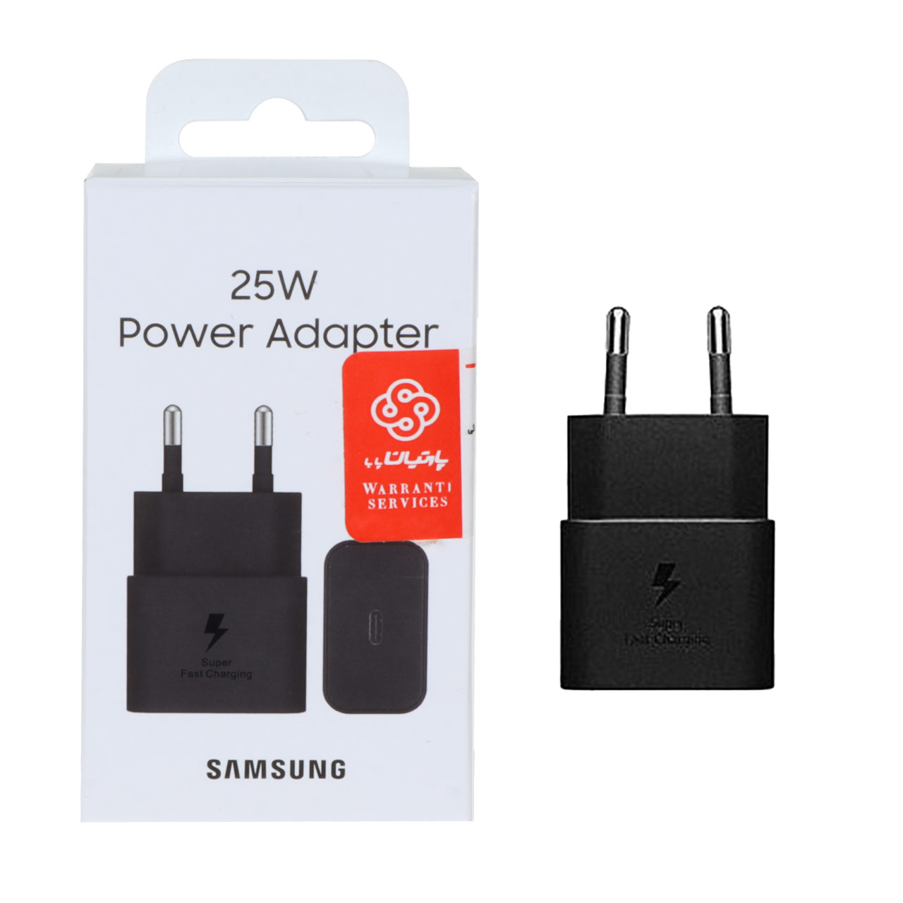 شارژر دیواری دو پین SAMSUNG 25W T2510 ( فست و PD) مشکی - (گارانتی پارتیان پایا)مجهز به فناوری GAN-NFC- اصلی