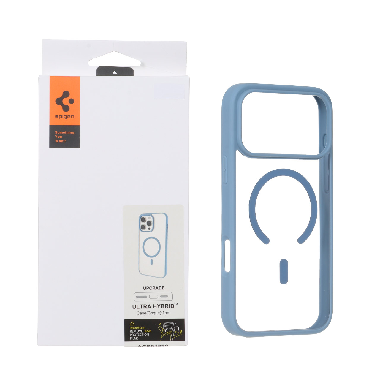 قاب اورجینال Magsafe Spigen با توری اسپیکر فلزی Apple iPhone 17 Pro Max - آبی (پک دار)