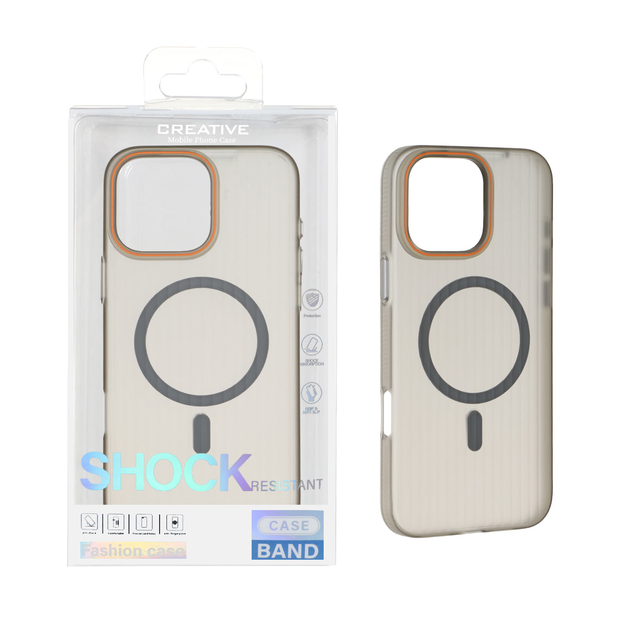 قاب اورجینال کرکره ای مات Magsafe مدل Apple iPhone 16 Pro Max - طوسی (پک دار)