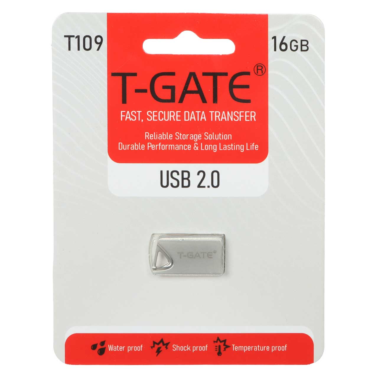 T-GATE T109 USB2.0 Flash Memory - 16GB - نقره ای (گارانتی آسان سرویس)