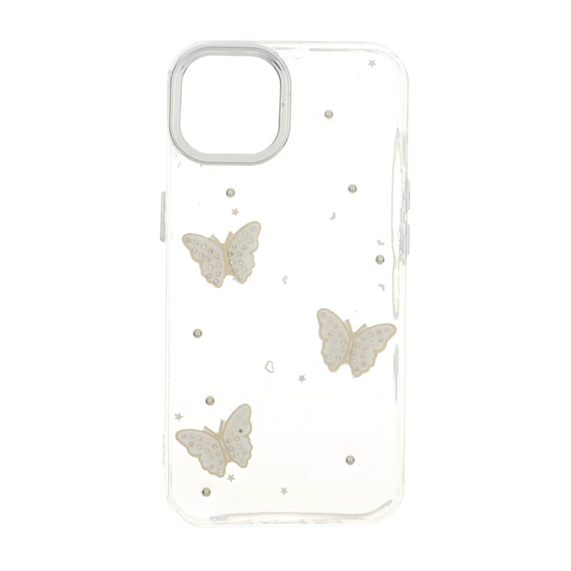 قاب رزینی طرح برجسته لنز سیلور Apple iPhone 13 / iPhone 14 - طرح 410