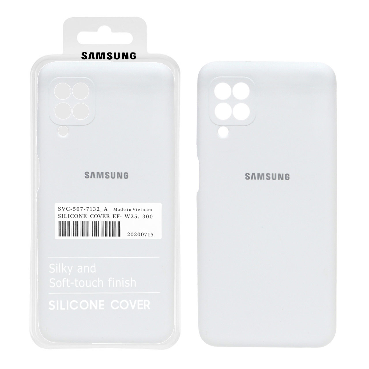 قاب سیلیکونی پاک کنی اورجینال درجه یک Samsung A12 / M12 / F12 - سفید (پک دار)