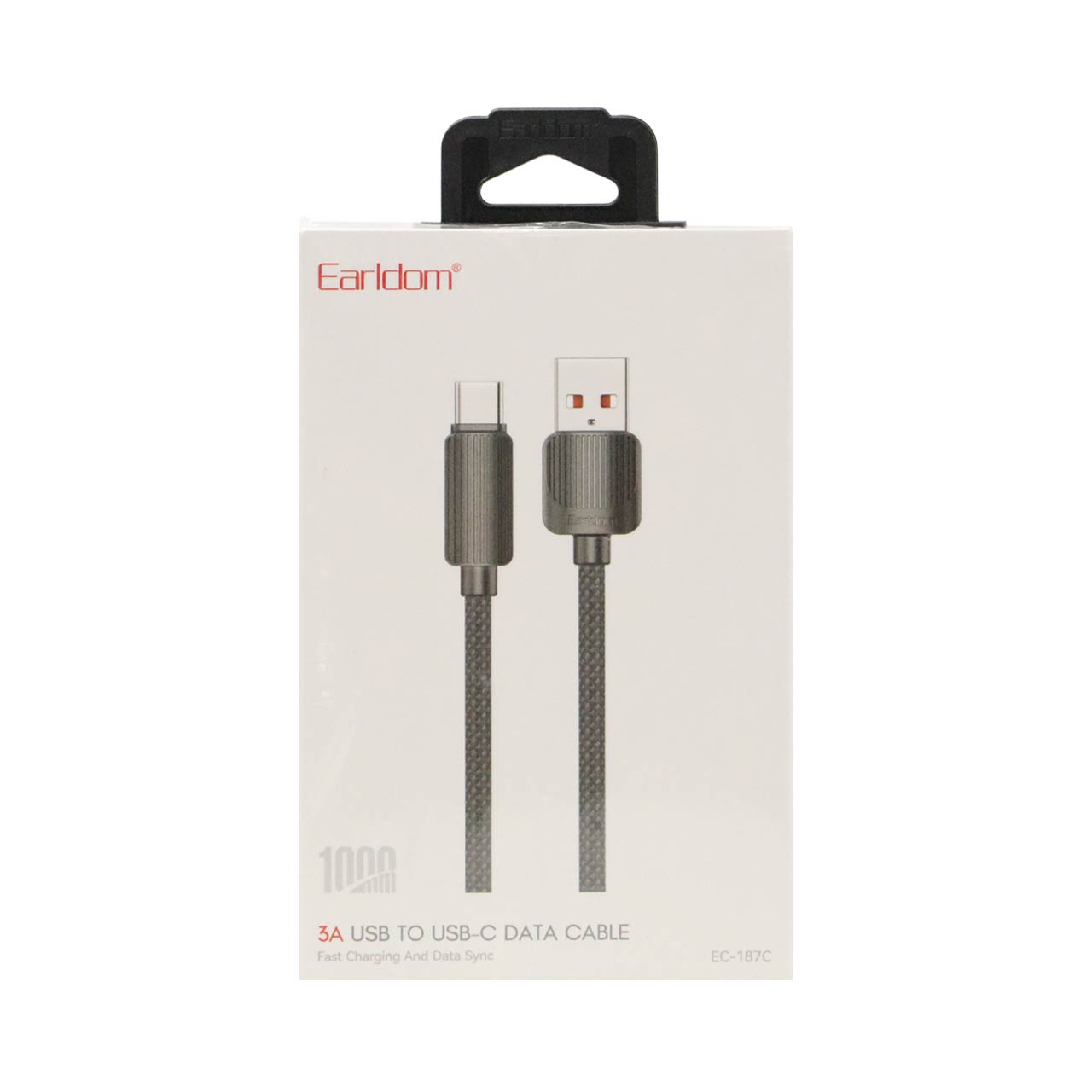 کابل شارژ فست Earldom Type-C مدل EC-187C - مشکی
