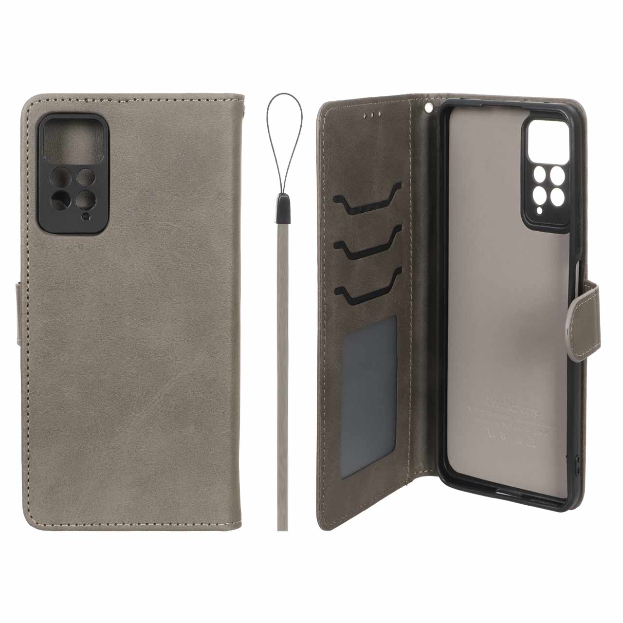 کیف موبایل مگنتی درجه یک داخل خز MNC Plus مدل Xiaomi Redmi Note 12 Pro 4G / Redmi Note 11 Pro - خاکستری