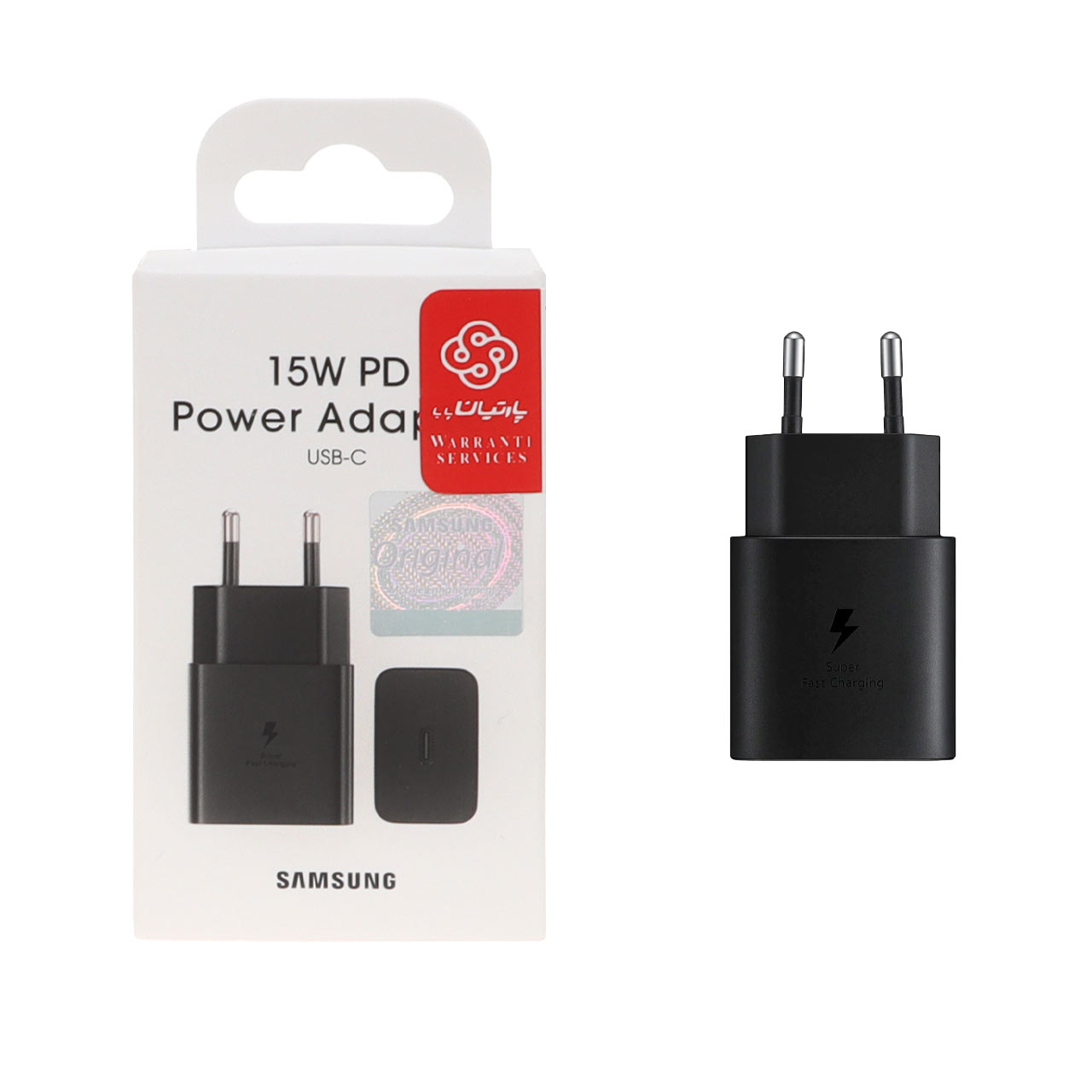 شارژر دیواری فست و PD تک پورت SAMSUNG مدل T1510 15W - مشکی (گارانتی پارتیان پایا) -  درجه یک