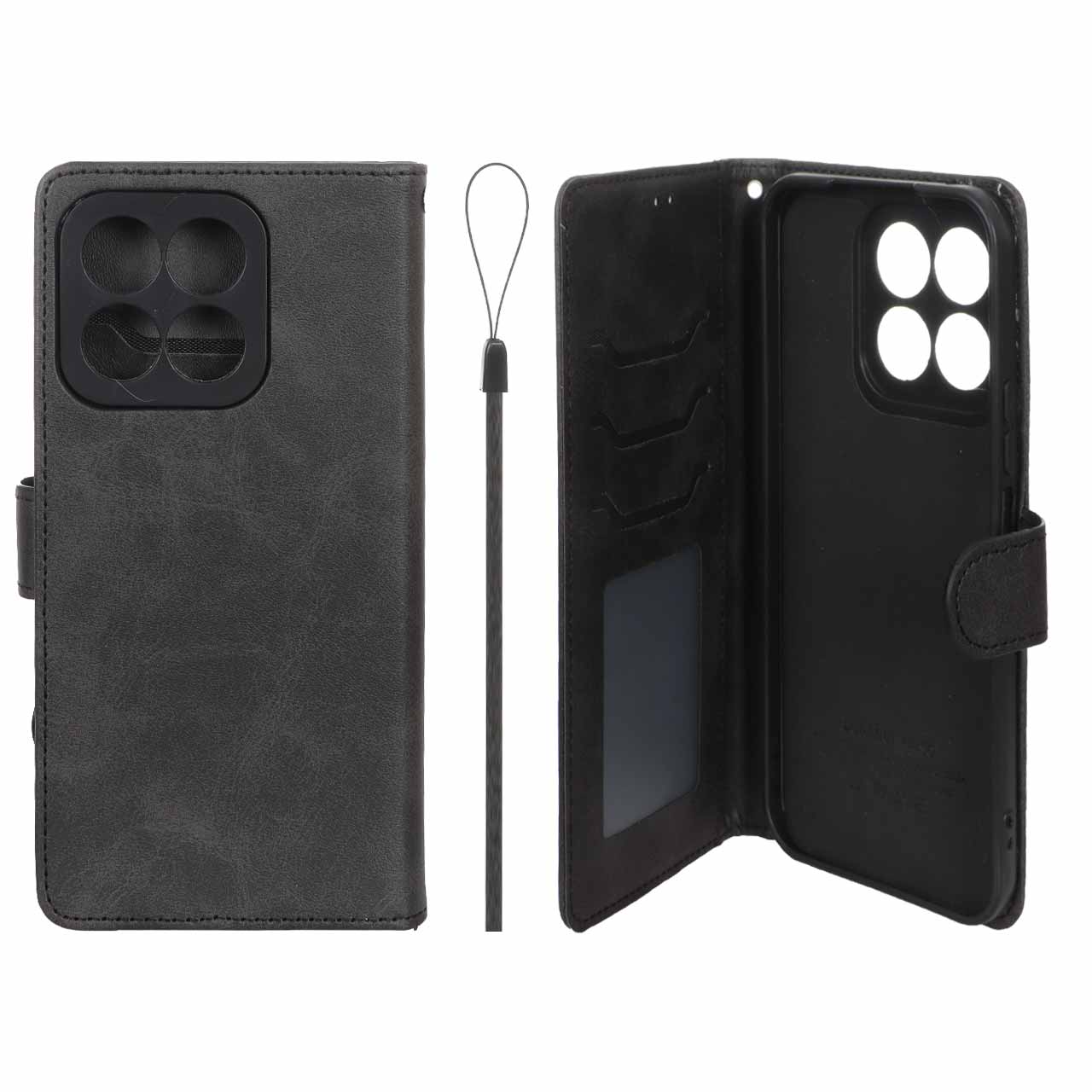 کیف موبایل مگنتی درجه یک داخل خز MNC Plus مدل Honor X8c - مشکی