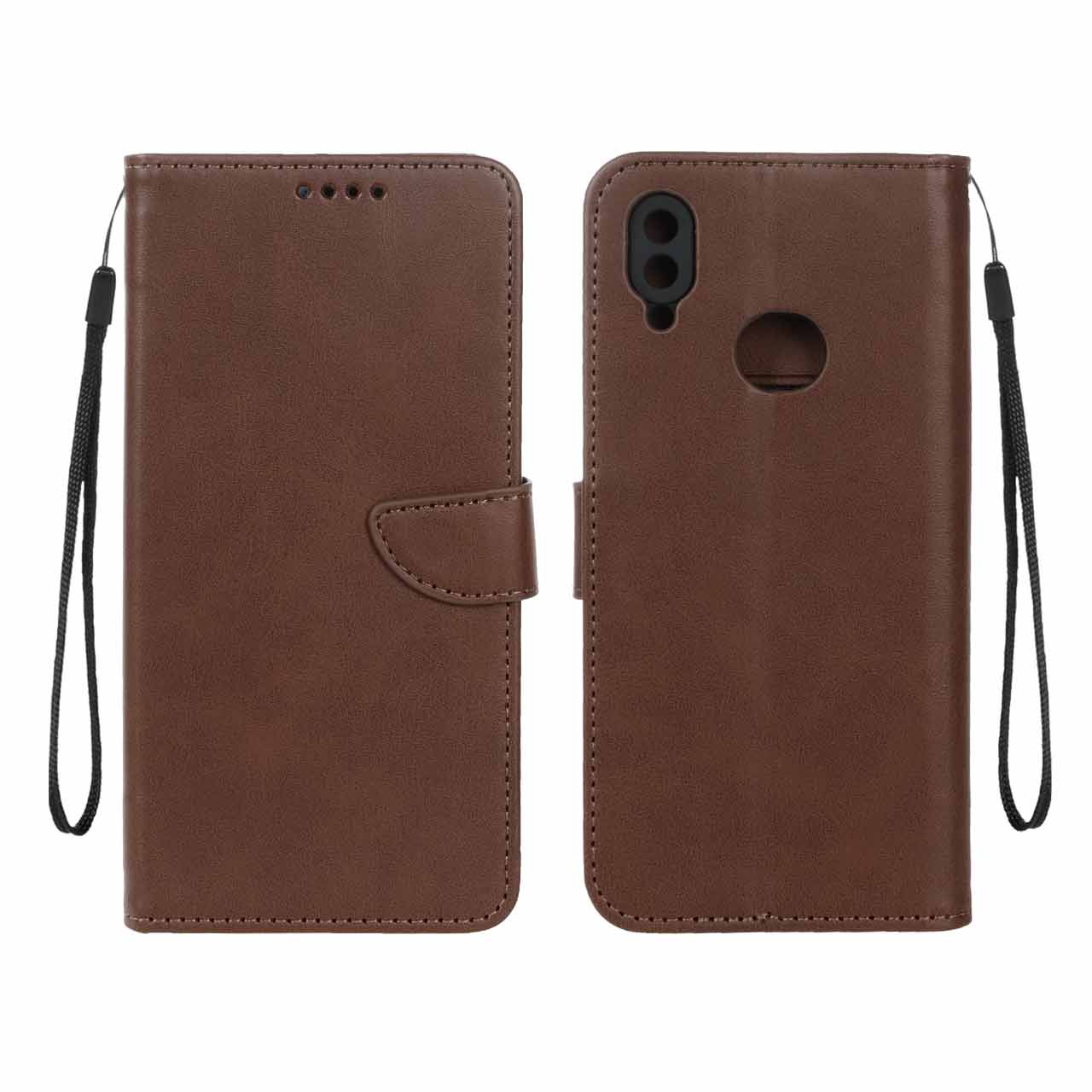 کیف چرمی موبایل مگنتی محافظ لنزدار Samsung Galaxy A10s - قهوه ای