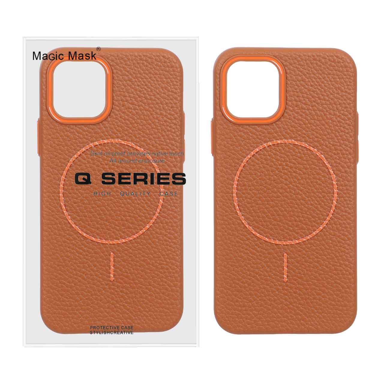 قاب اورجینال Magic Mask طرح چرم Magsafe مدل Apple iPhone 11 Pro - قهوه ای (پک دار)