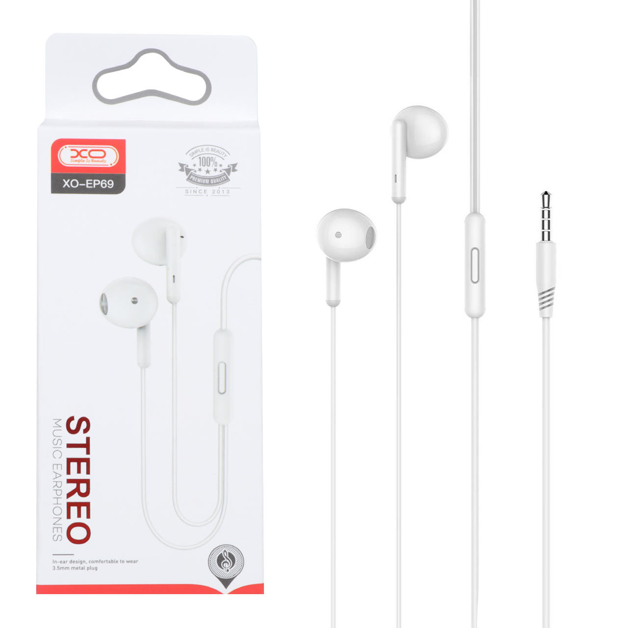 هندزفری باسیم XO مدل EP69 - سفید