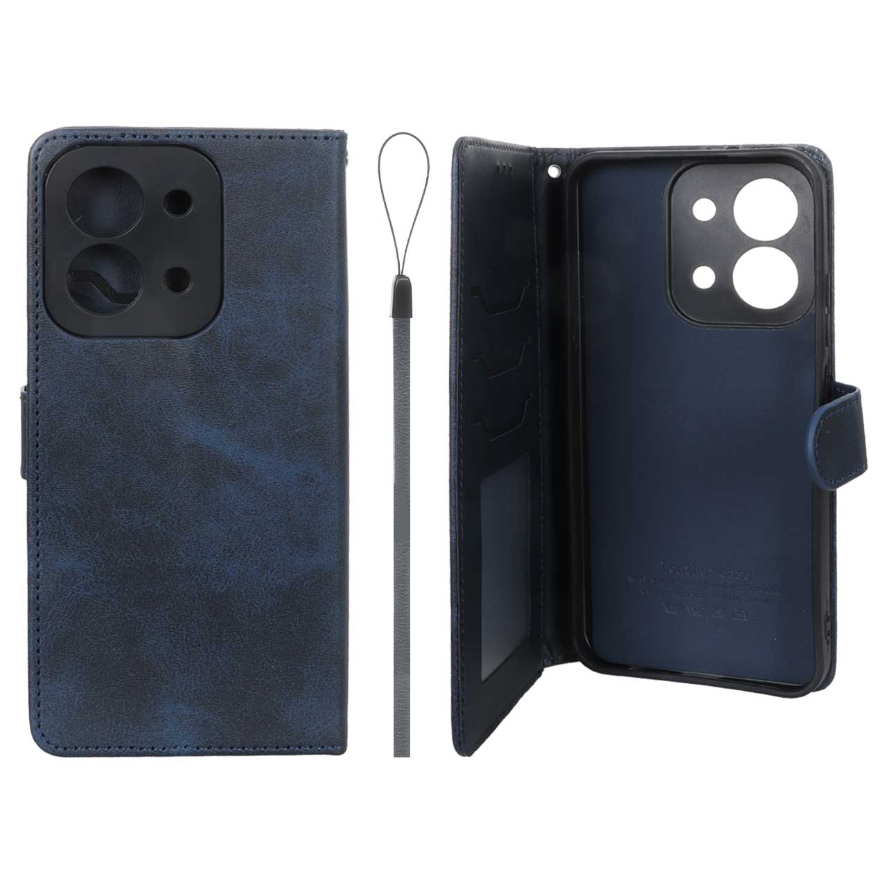 کیف موبایل مگنتی درجه یک داخل خز MNC Plus مدل Xiaomi Redmi 15C / Poco C85 - سرمه ای