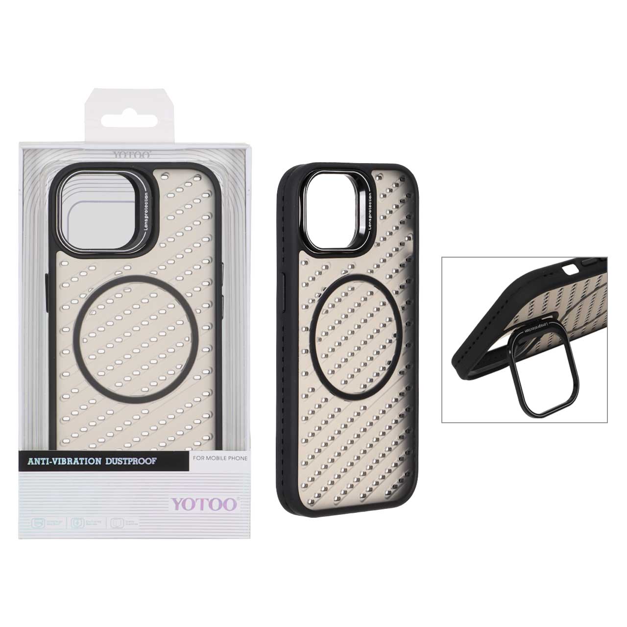 قاب اورجینال Yotoo مات MagSafe استندشو Apple iPhone 15 / iPhone 14 / iPhone 13 - مشکی (پک دار) - NTC