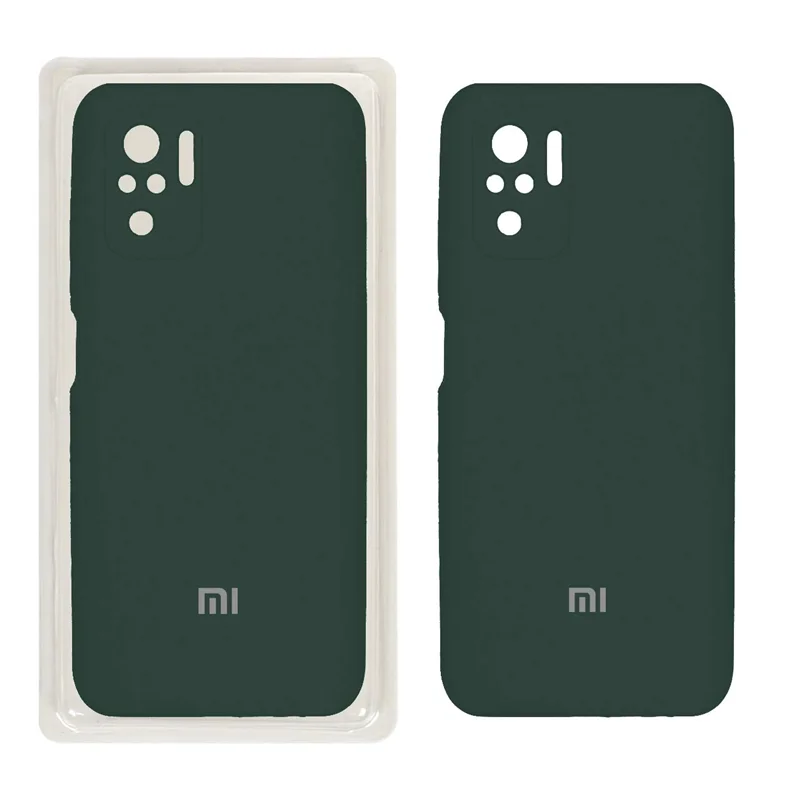 قاب سیلیکونی پاک کنی محافظ لنزدار اورجینال Xiaomi Redmi Note 10S/ Redmi Note 10-4G/ Poco M5S - سبز (پک اصلی)