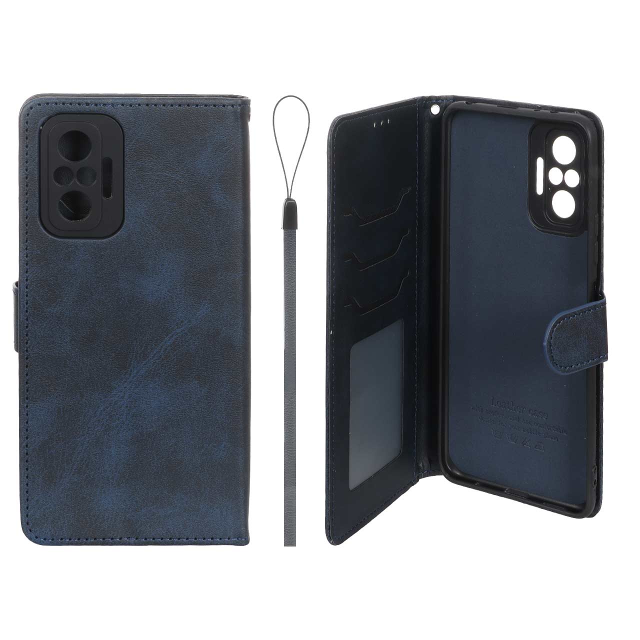 کیف موبایل مگنتی درجه یک داخل خز MNC Plus مدل Xiaomi Redmi Note 10 Pro 4G / Redmi Note 10 Pro Max - سرمه ای