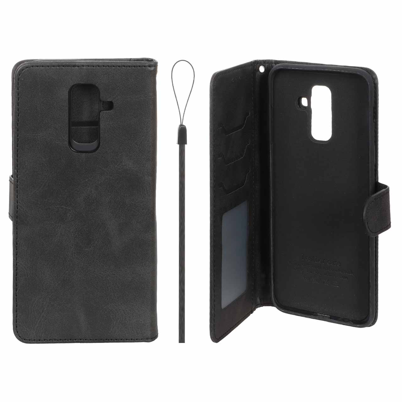 کیف موبایل مگنتی درجه یک داخل خز MNC Plus مدل Samsung Galaxy A6 Plus - مشکی