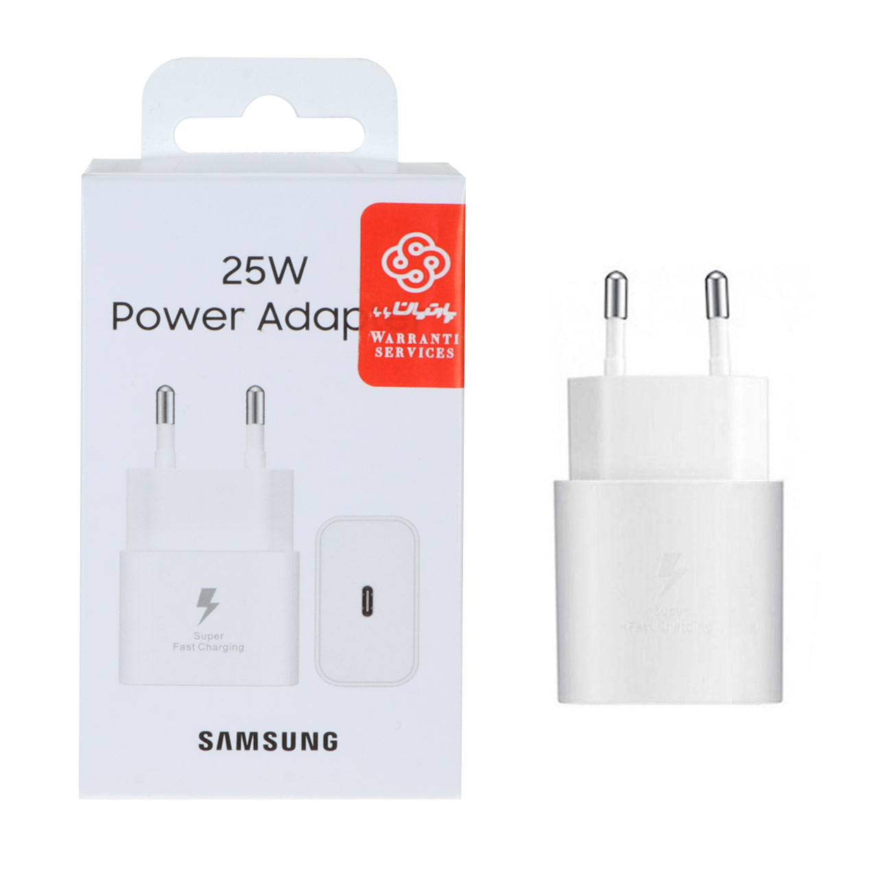 شارژر دیواری دو پین SAMSUNG 25W T2510 ( فست و PD) سفید - (گارانتی پارتیان پایا) مجهز به فناوری GAN-NFC- اصلی