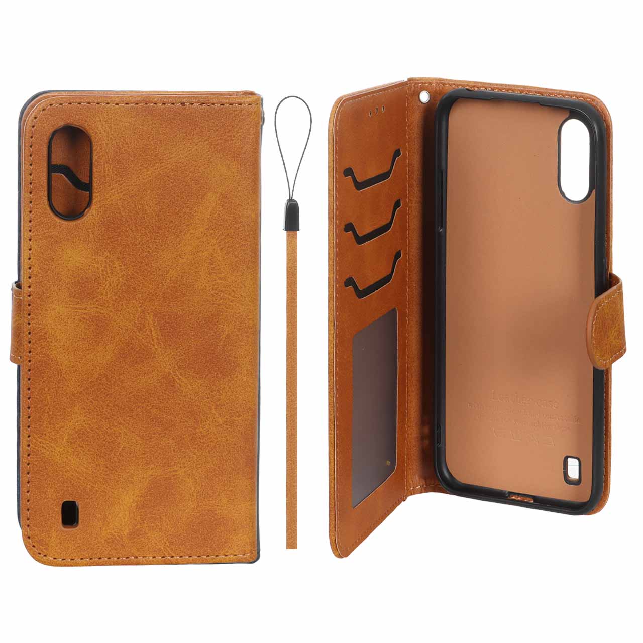 کیف موبایل مگنتی درجه یک داخل خز MNC Plus مدل Samsung Galaxy A01 / M01 - عسلی