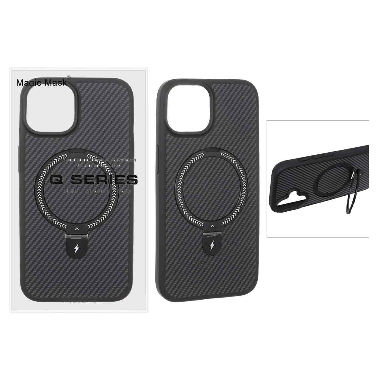 قاب اورجینال Magsafe لوپ استندشو Apple iPhone 13 / iPhone 14 - مشکی (پک دار) - MPS