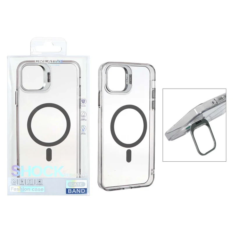 قاب اورجینال Bracket کریستالی MagSafe لنز آلومینیومی Apple iPhone 11 Pro Max - خاکستری (پک دار)