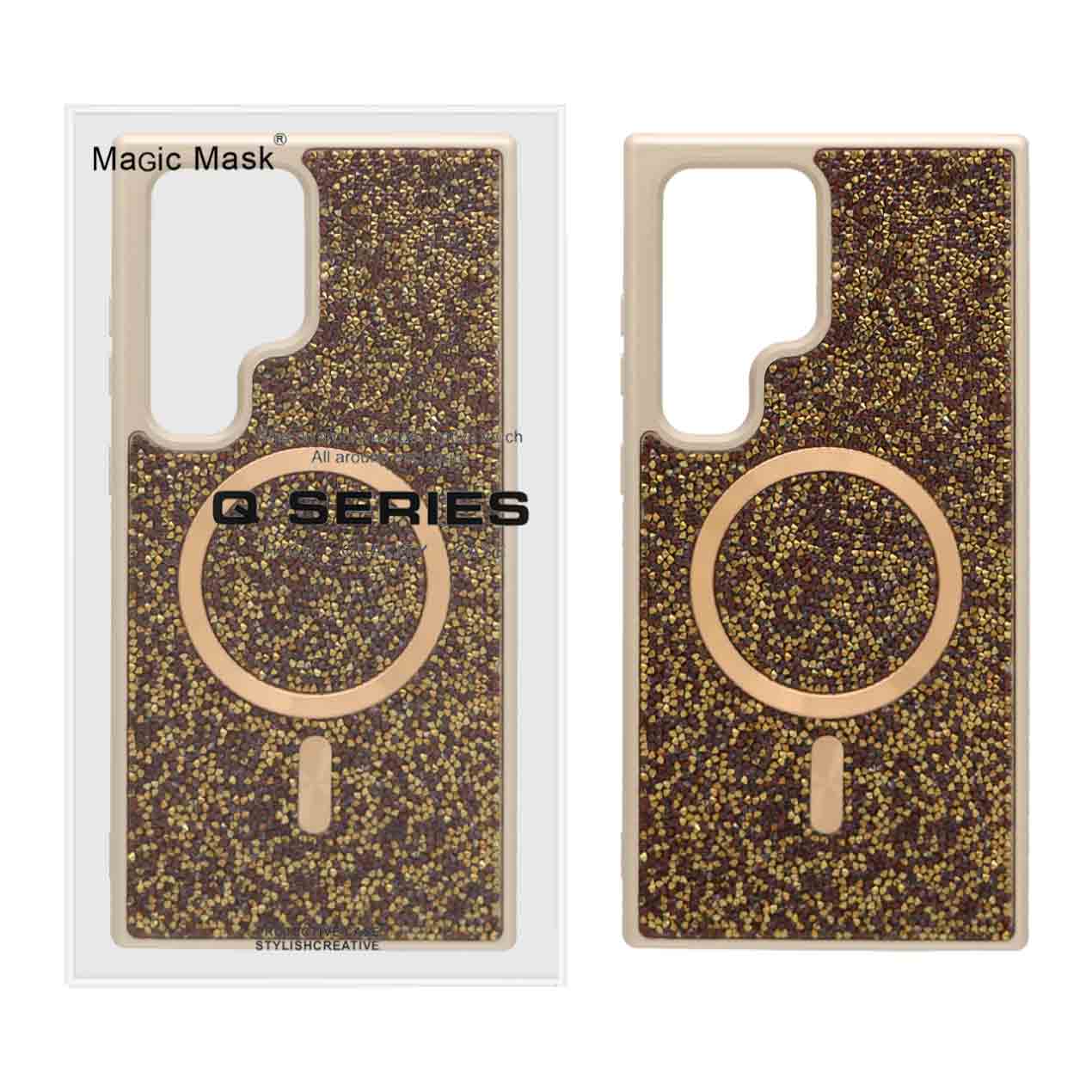 قاب اورجینال دیاموند Magsafe مدل Samsung Galaxy S24 Ultra - طلایی (پک دار)