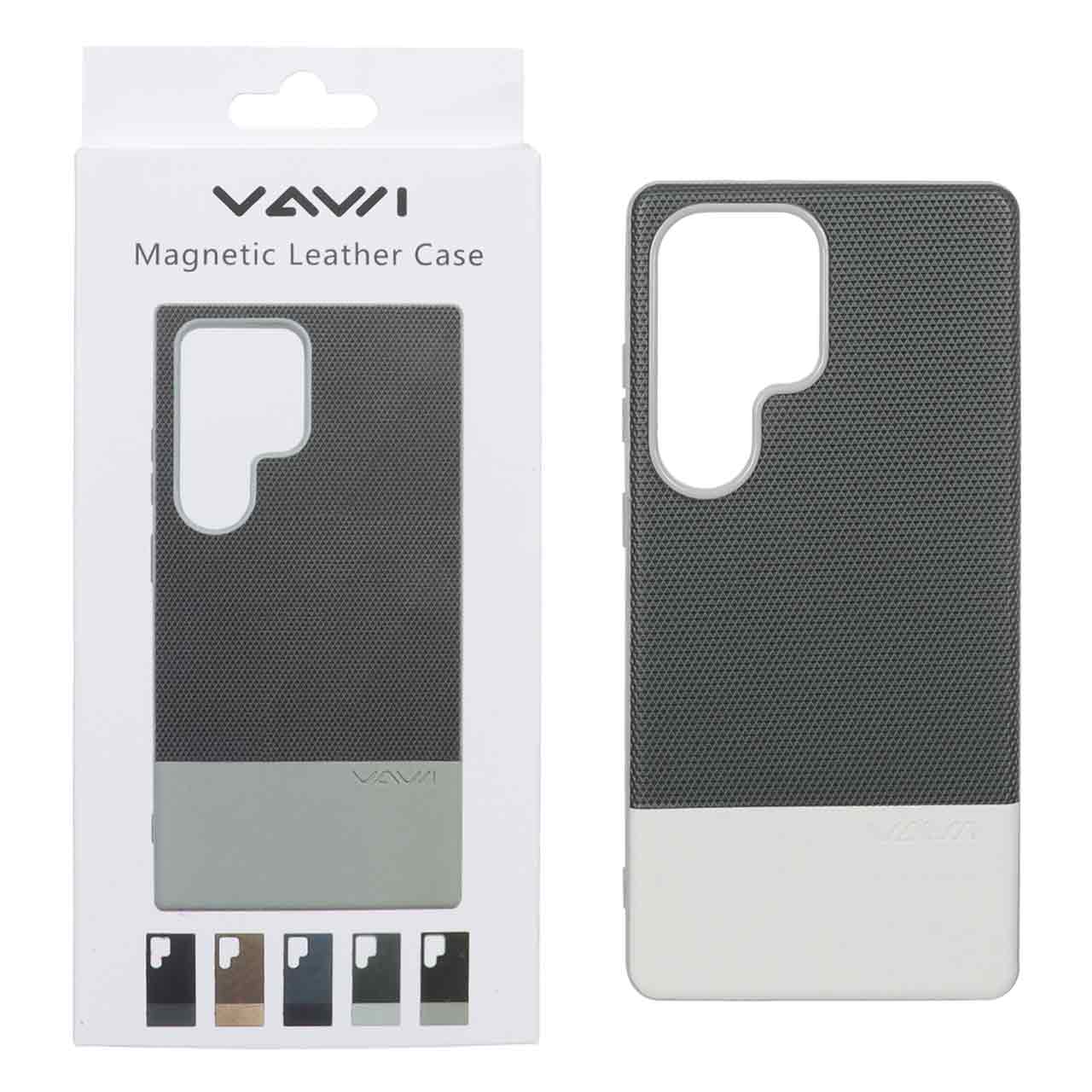 قاب Vawi چرمی دو تکه MagSafe مدل Samsung Galaxy S25 Ultra - کرم (پک دار)