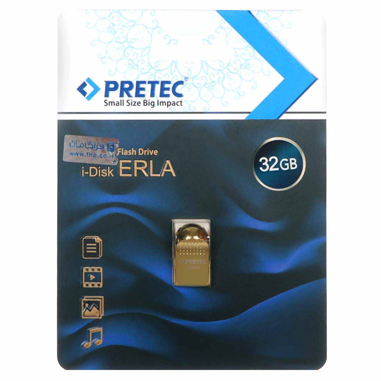 Pretec Erla USB 2.0 Flash Memory - 32GB - طلایی (گارانتی فراگامان)