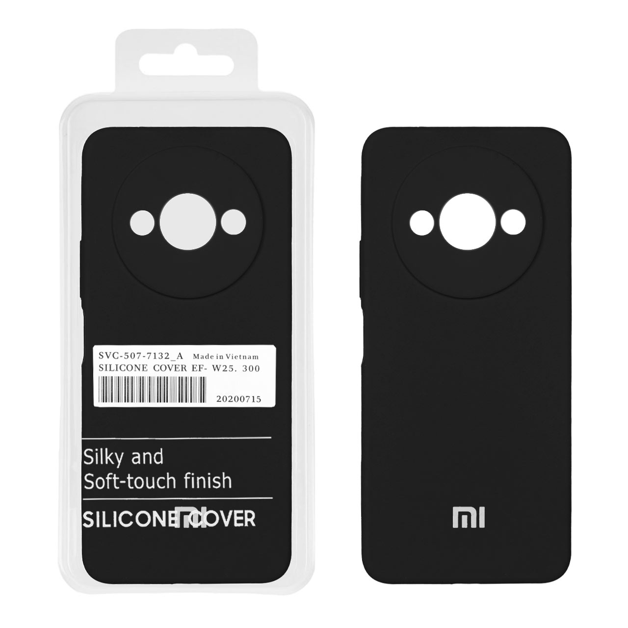 قاب سیلیکونی پاک کنی اورجینال درجه یک Xiaomi Redmi A3 / A3x / Poco C61 - مشکی (پک دار)