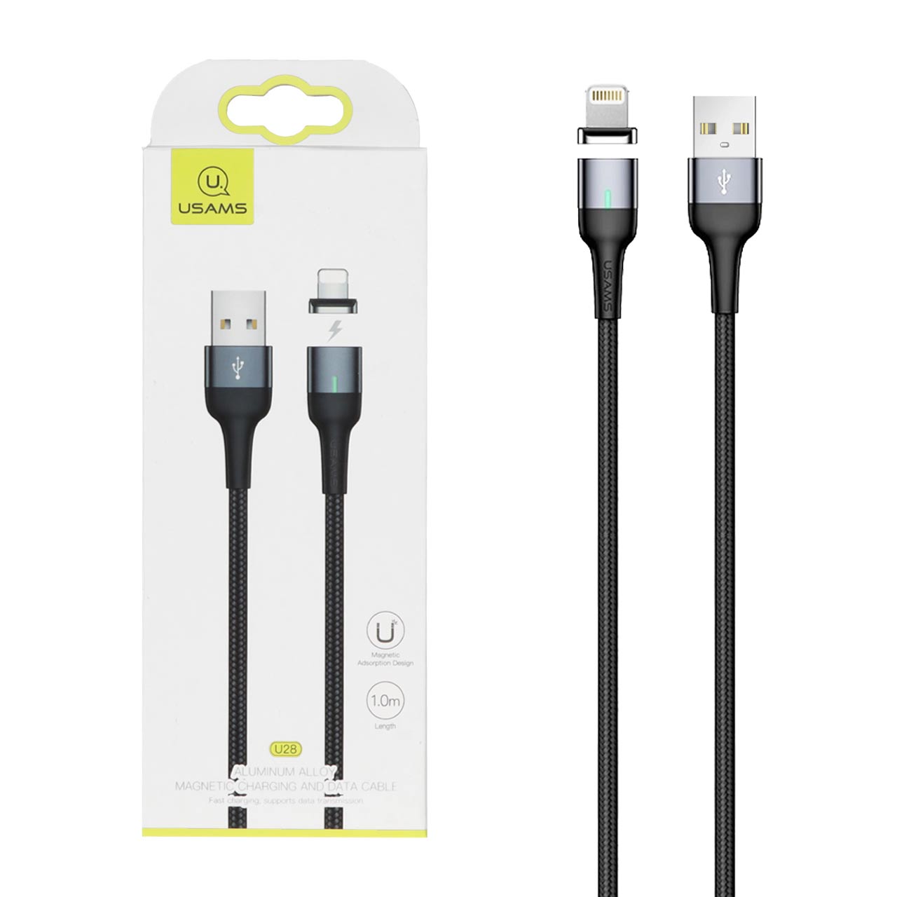 کابل شارژ فست آیفون USAMS مدل U28 - مشکی