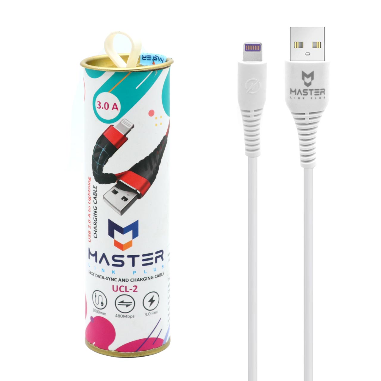 کابل شارژ فست آیفون MASTER مدل UCL-2 - سفید ( گارانتی یکساله شرکتی)