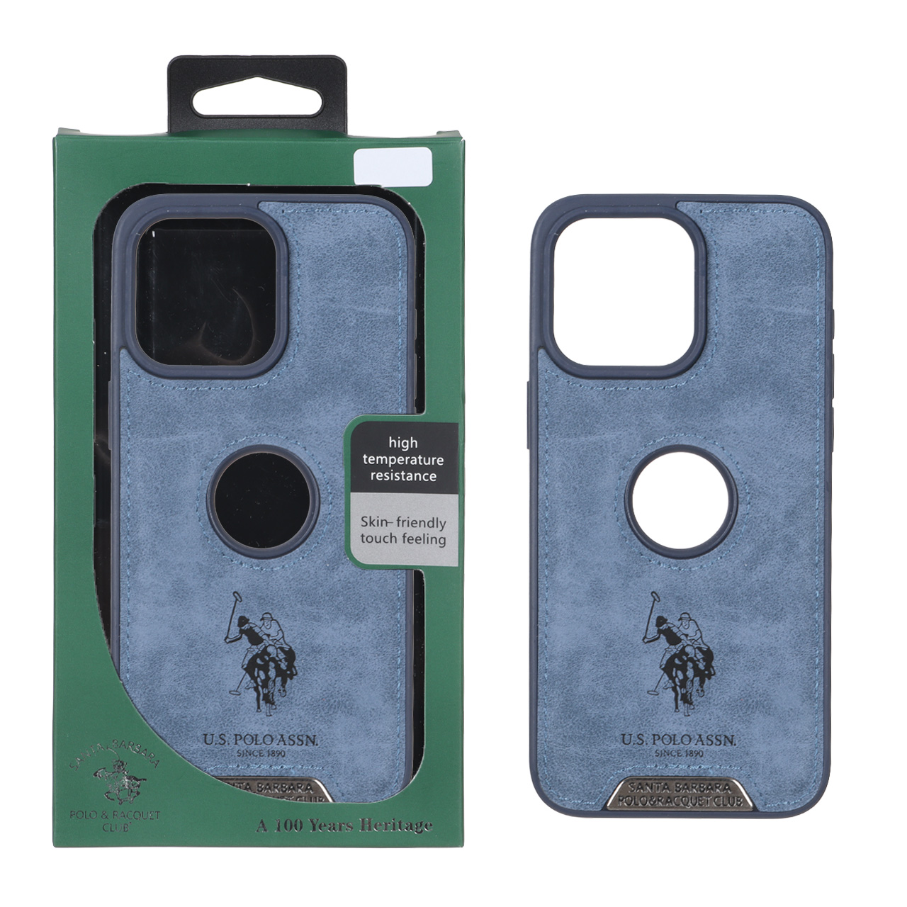 قاب اورجینال US Polo Assn جیر Apple iPhone 15 Pro Max - آبی (پک دار)