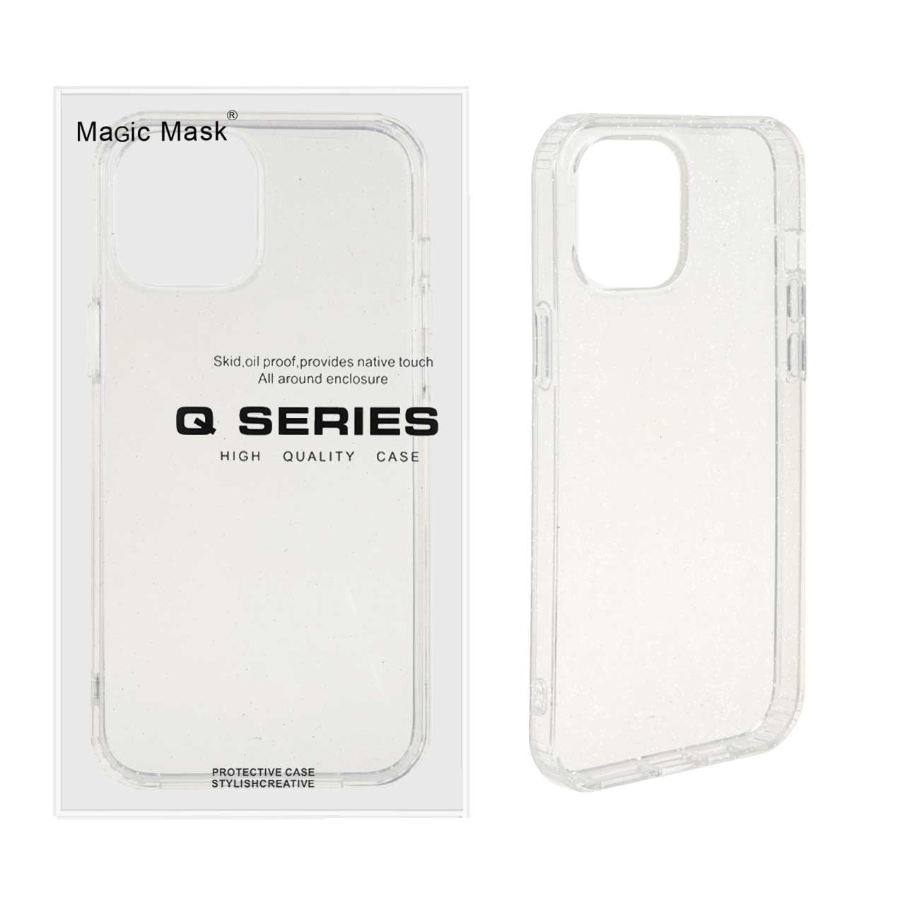 قاب اورجینال پشت سخت شفاف اکلیلی Apple iPhone 12 Pro Max (پک دار)