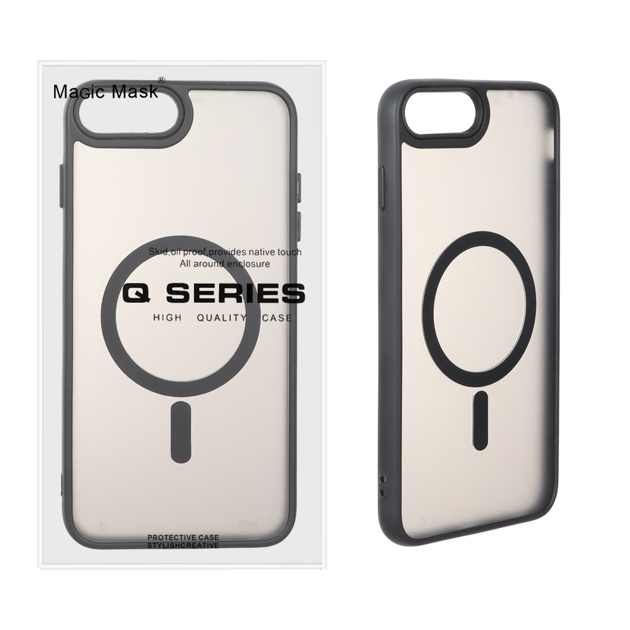 قاب اورجینال Magic Mask مات Magsafe بلک لنز Apple iPhone 7 Plus / iPhone 8 Plus - مشکی (پک دار)