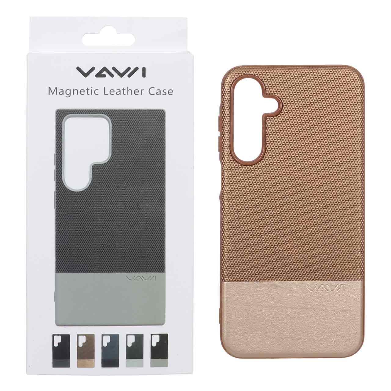 قاب Vawi چرمی دو تکه MagSafe مدل Samsung Galaxy A16 - طلایی (پک دار)