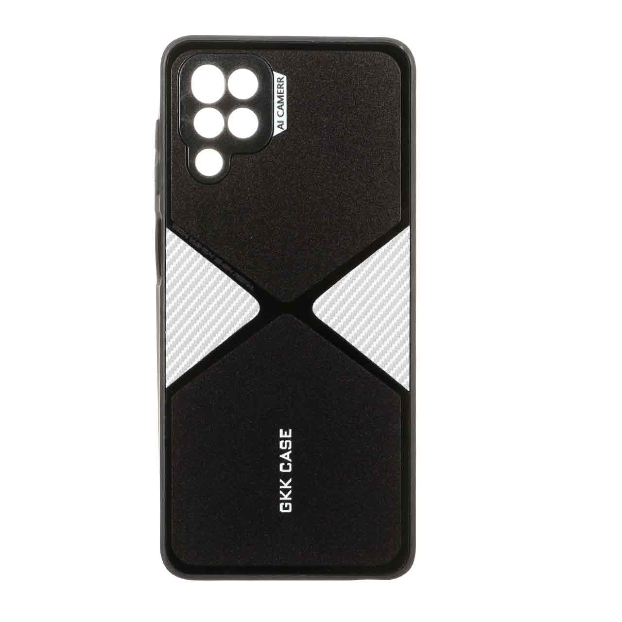 قاب GKK دور براق طرح X محافظ لنزدار Samsung Galaxy A12 / M12 / F12 - سفید