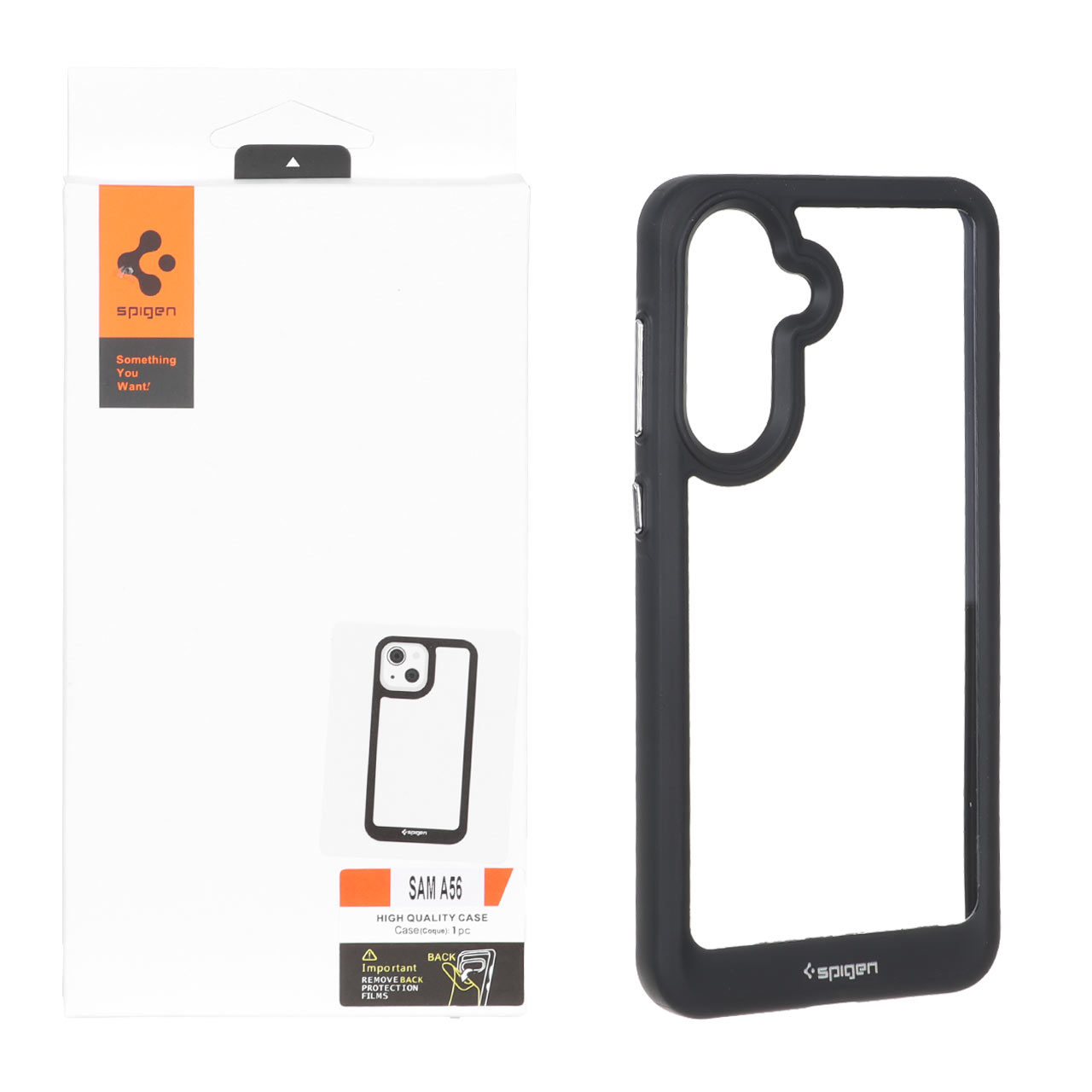 قاب اورجینال Spigen مدل Samsung Galaxy A56 / A36 - شفاف مشکی